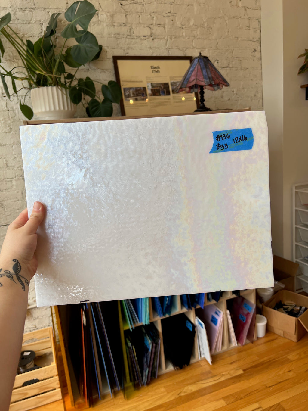 [#136] Wissmach Dense White Opal Iridescent