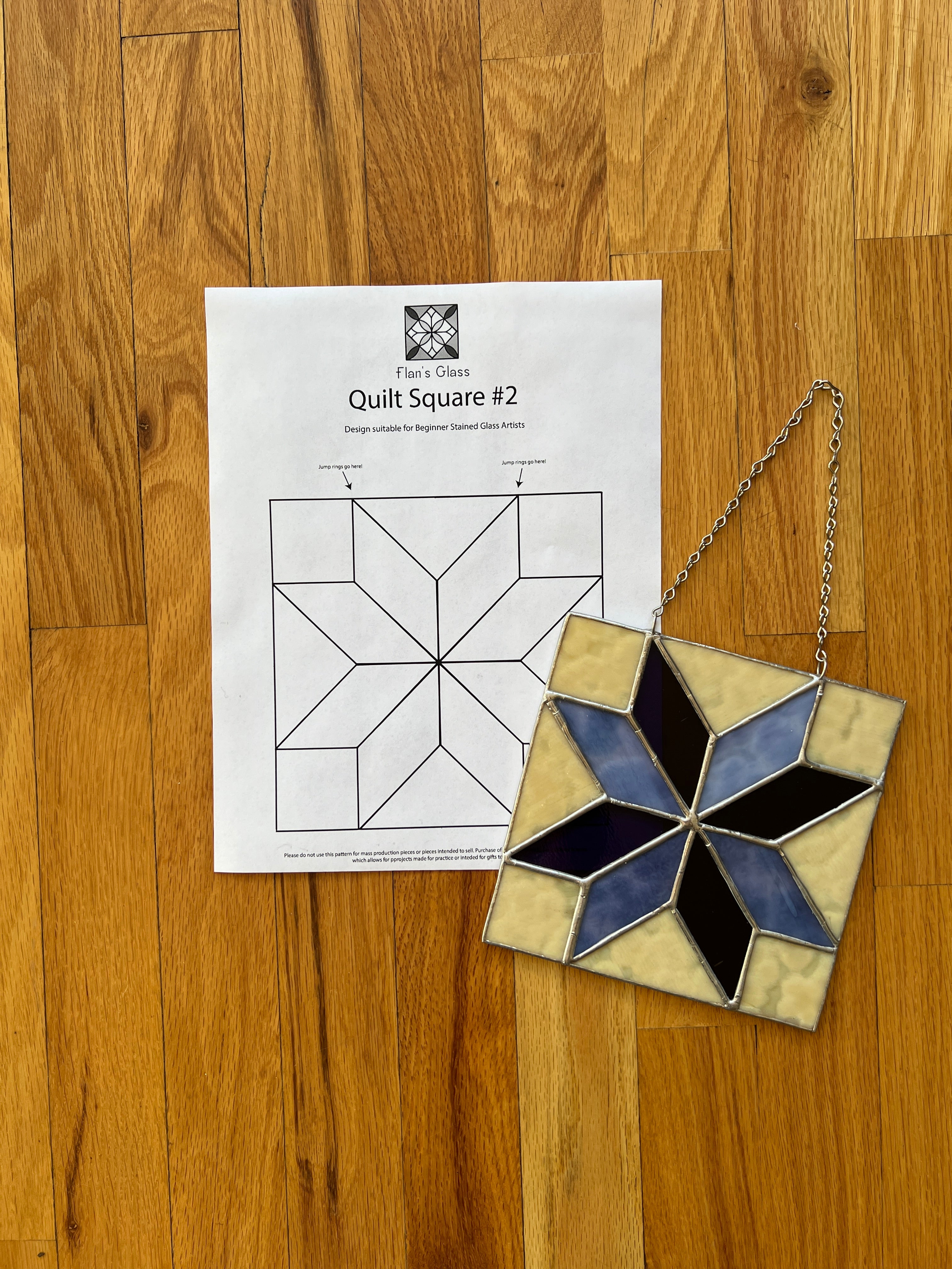 Stained glass panel with pattern