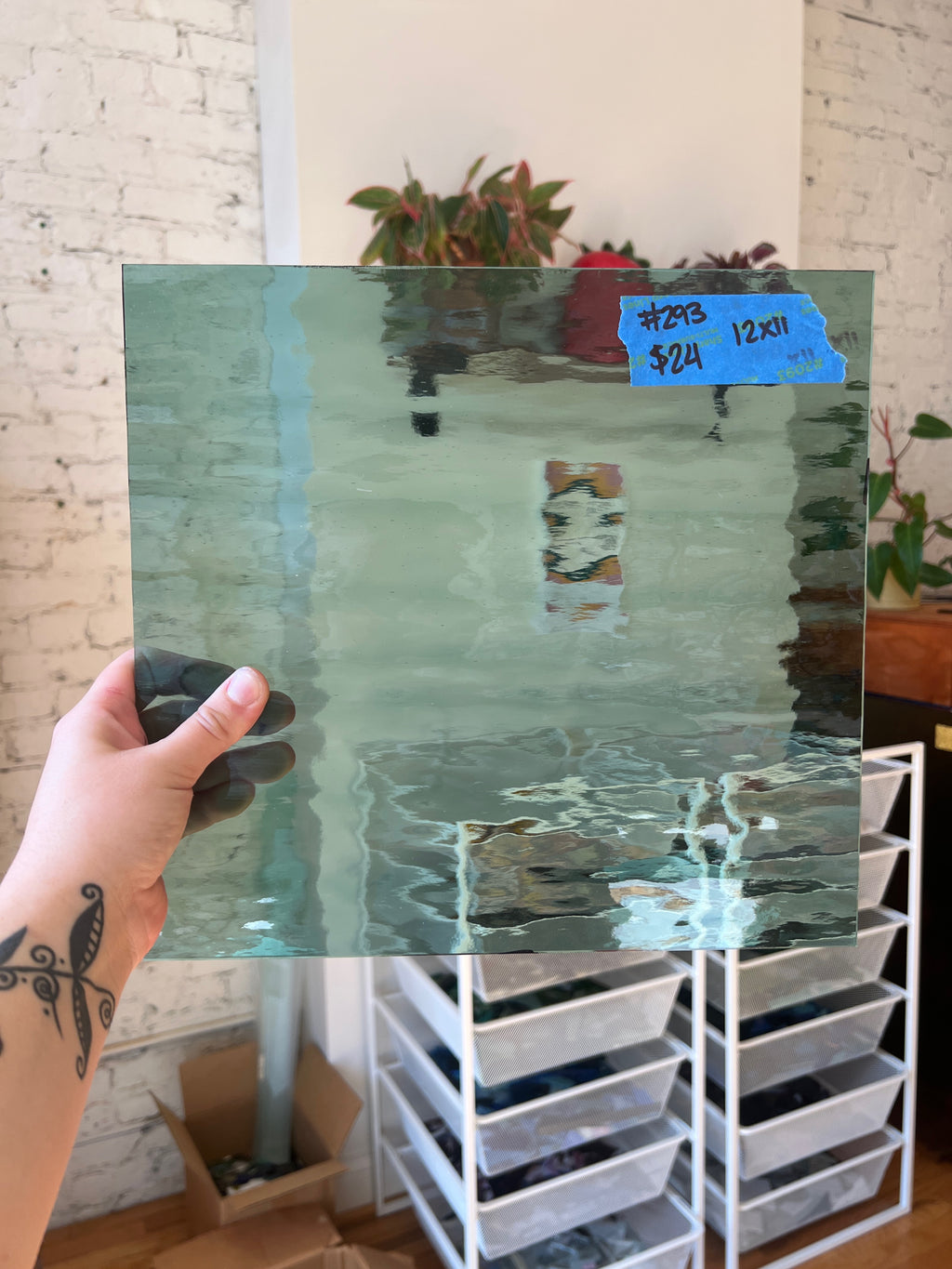 [#293] Oceanside Sea Green Waterglass