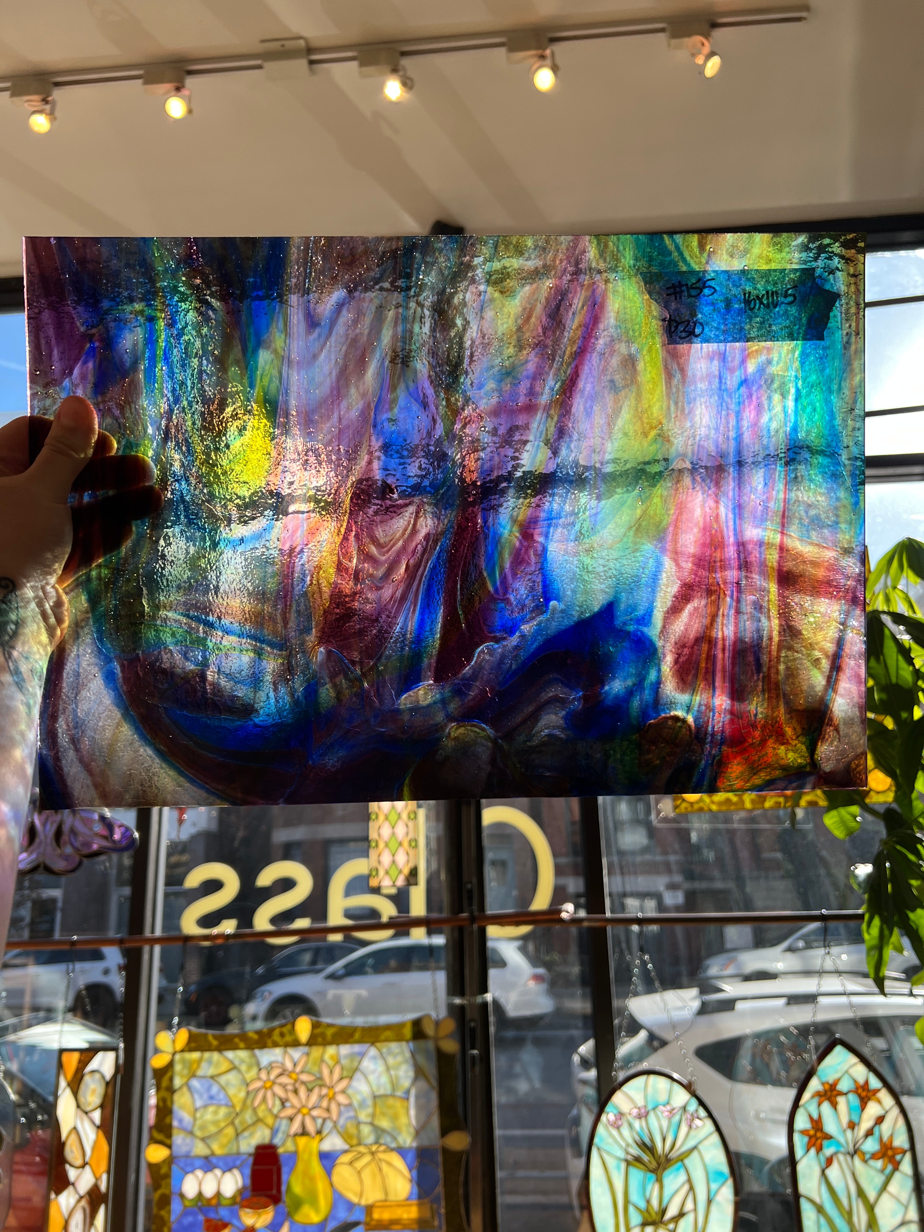 [#155] Wissmach Purple, Blue, Green Streaky