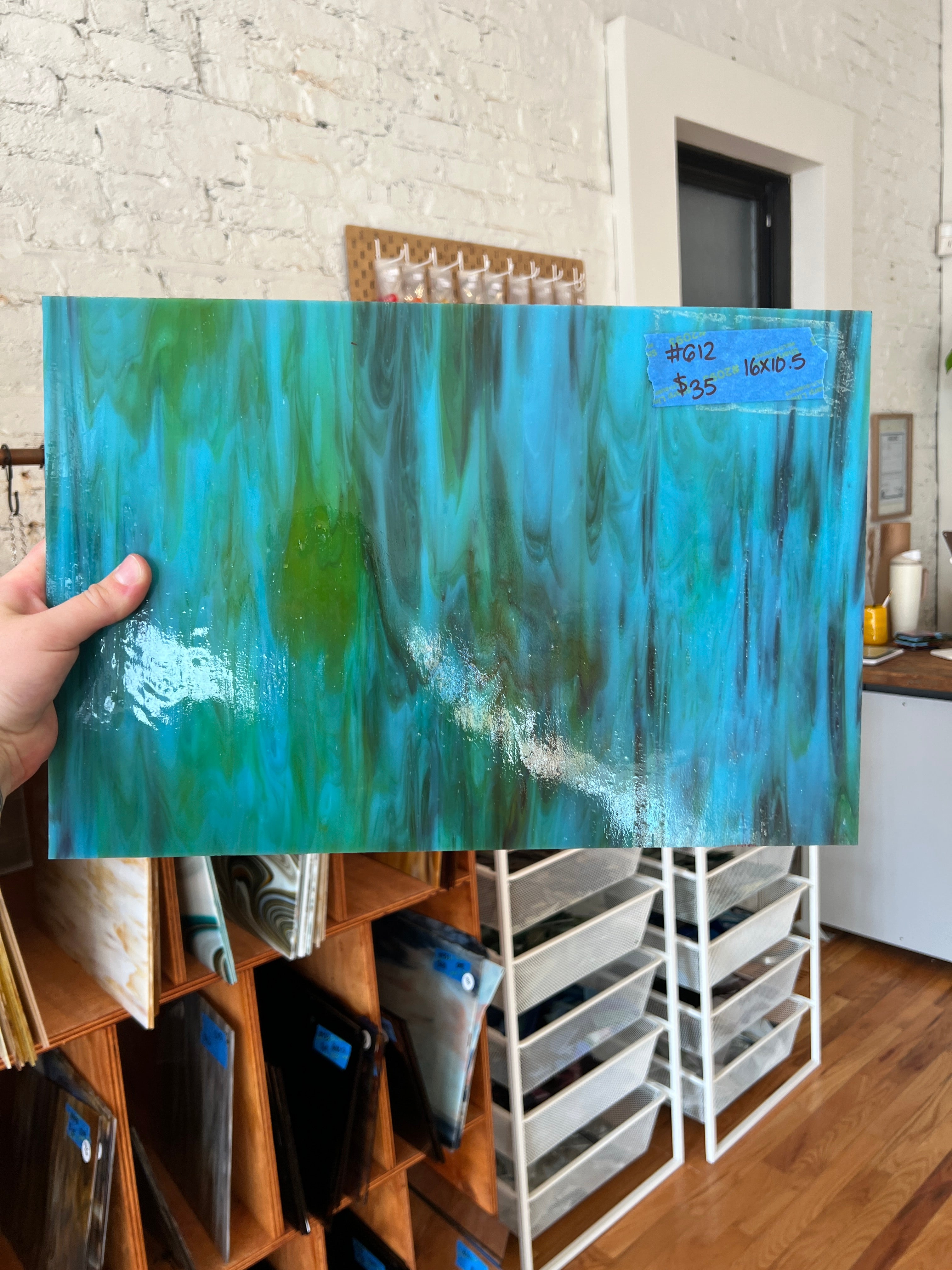 [#612] Kokomo Medium Blue Opalume, Purple, Green