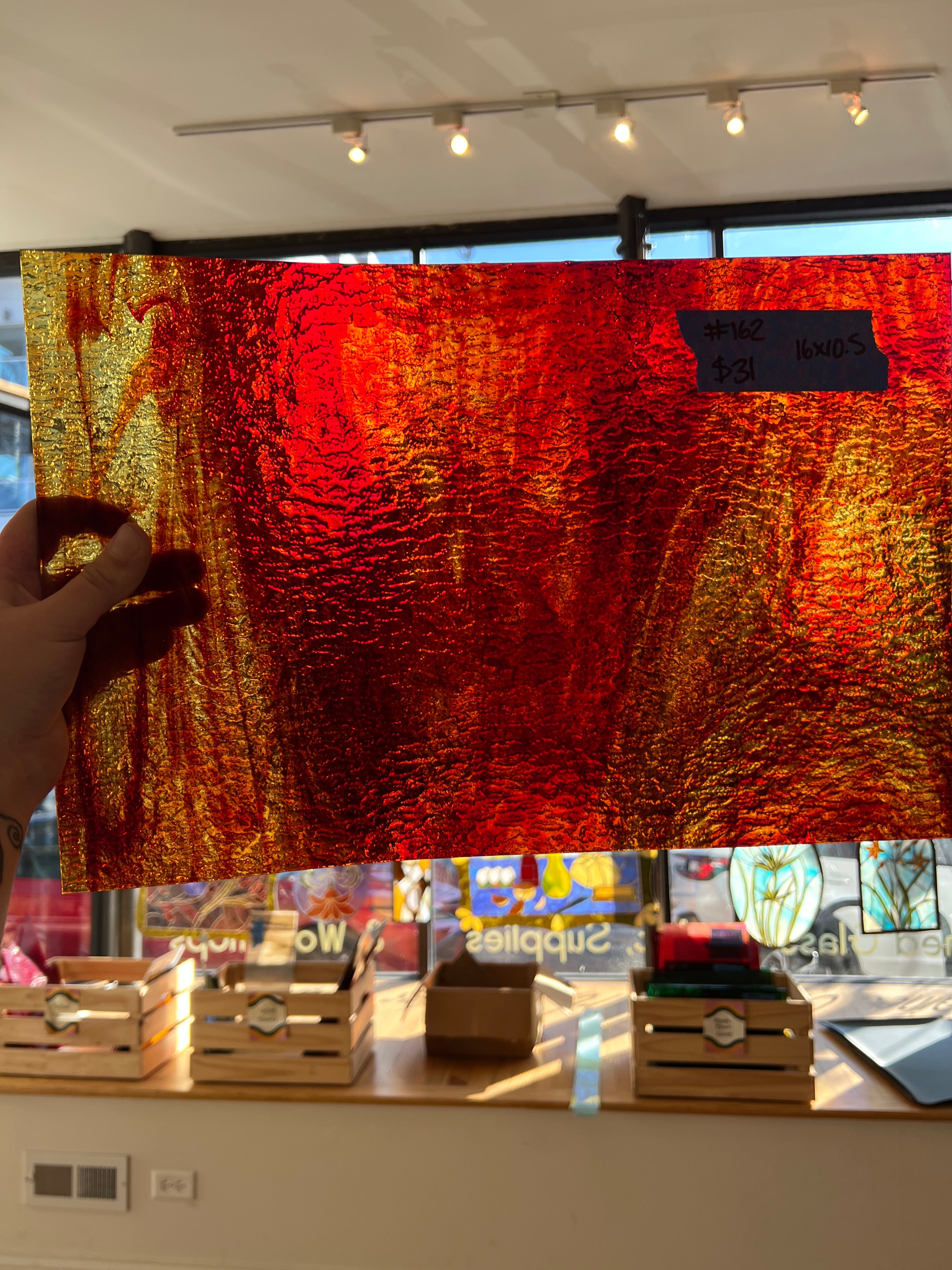 [#162] Wissmach Red, Amber Streaky Granite