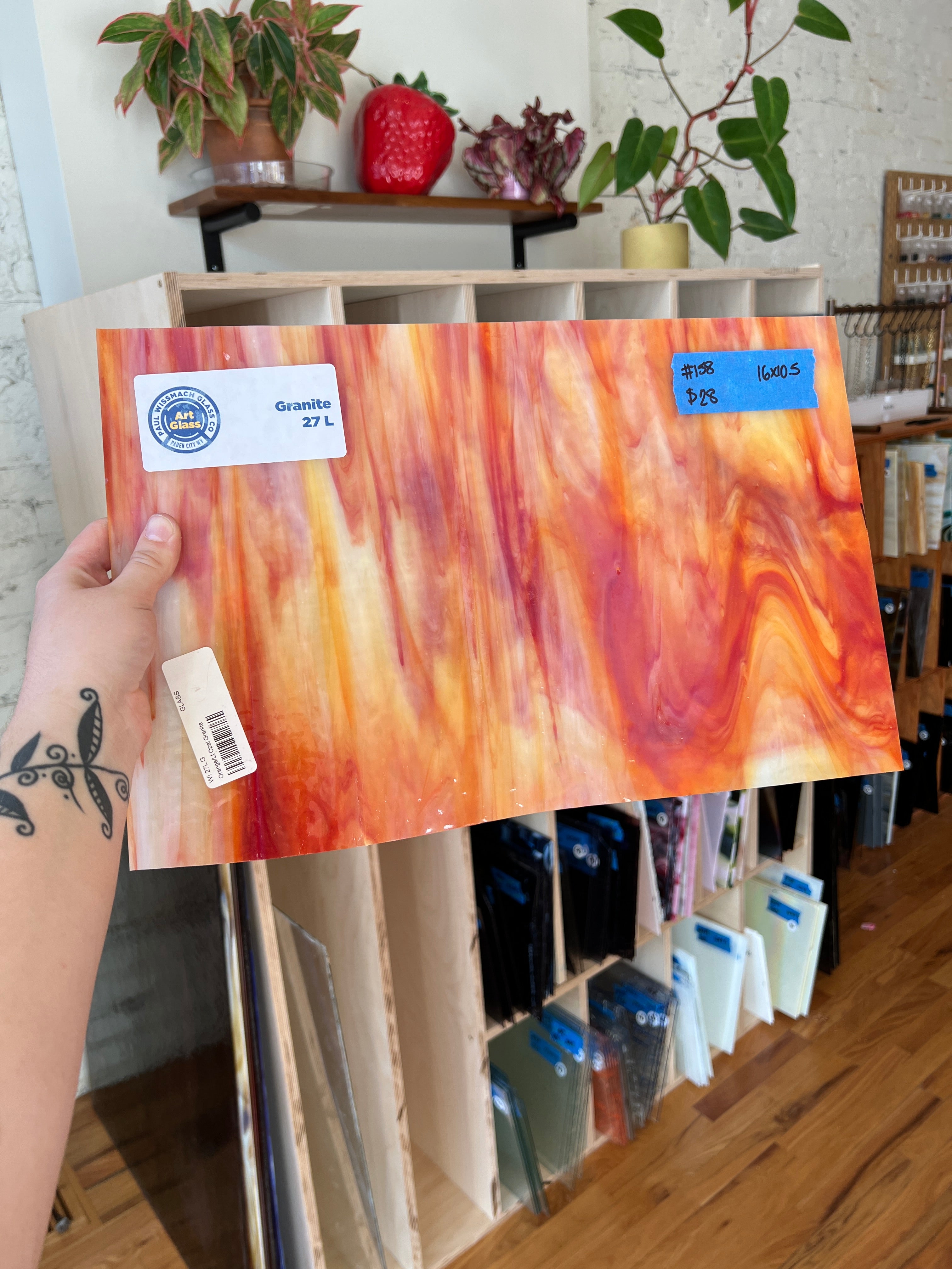 [#158] Wissmach Orange, Light Opal Granite