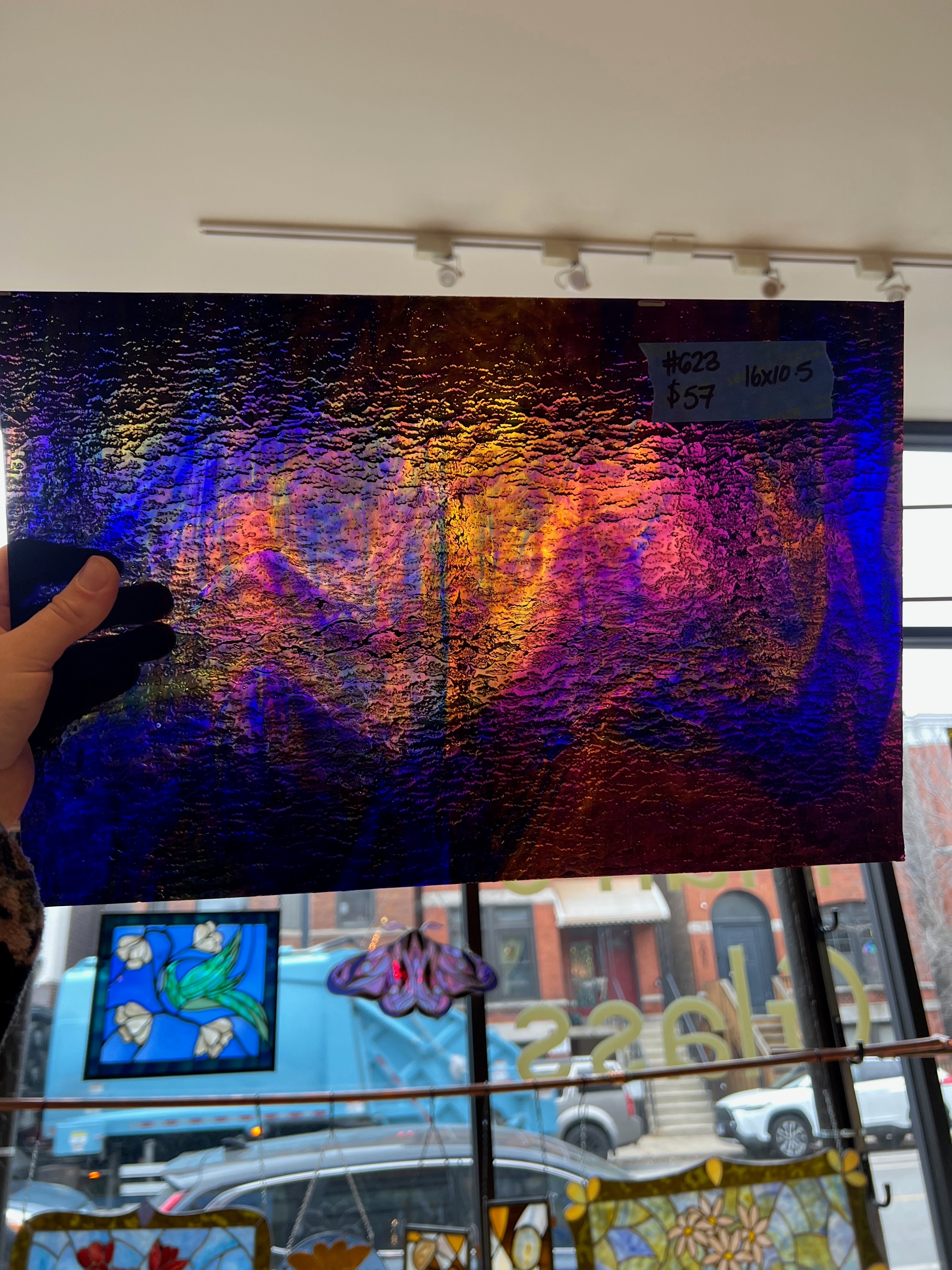 [#623] Kokomo Amber/Green/Blue/Purple/Clear Streaky Granite