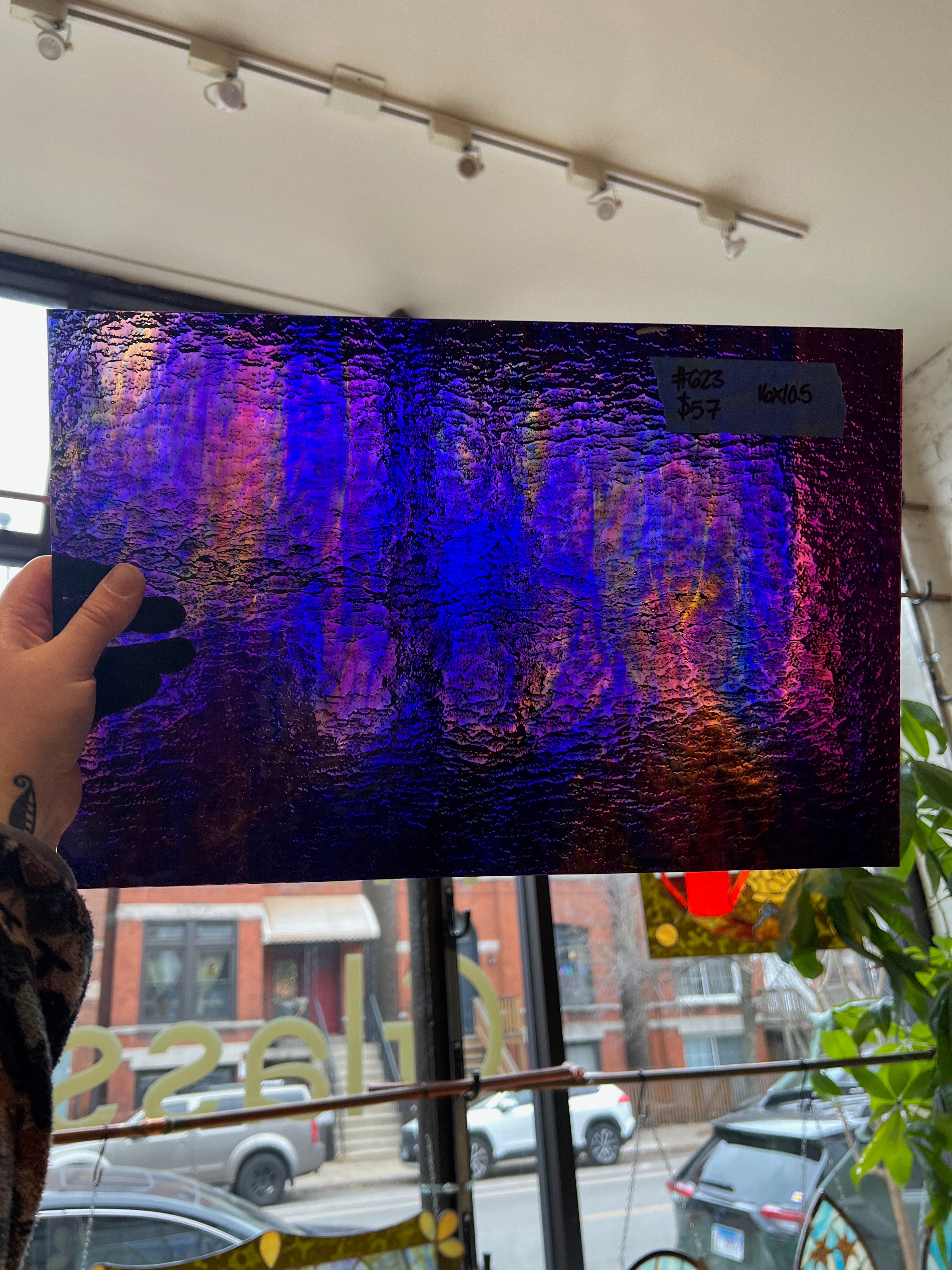 [#623] Kokomo Amber/Green/Blue/Purple/Clear Streaky Granite