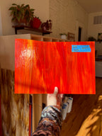 [#111] Wissmach Red-Orange White Wispy