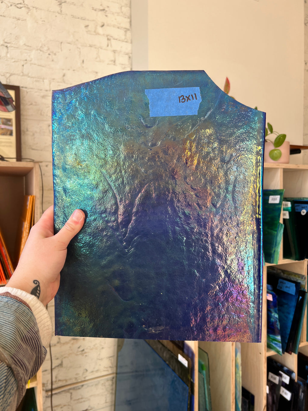 Chicago Art Glass Cobalt Blue Irid